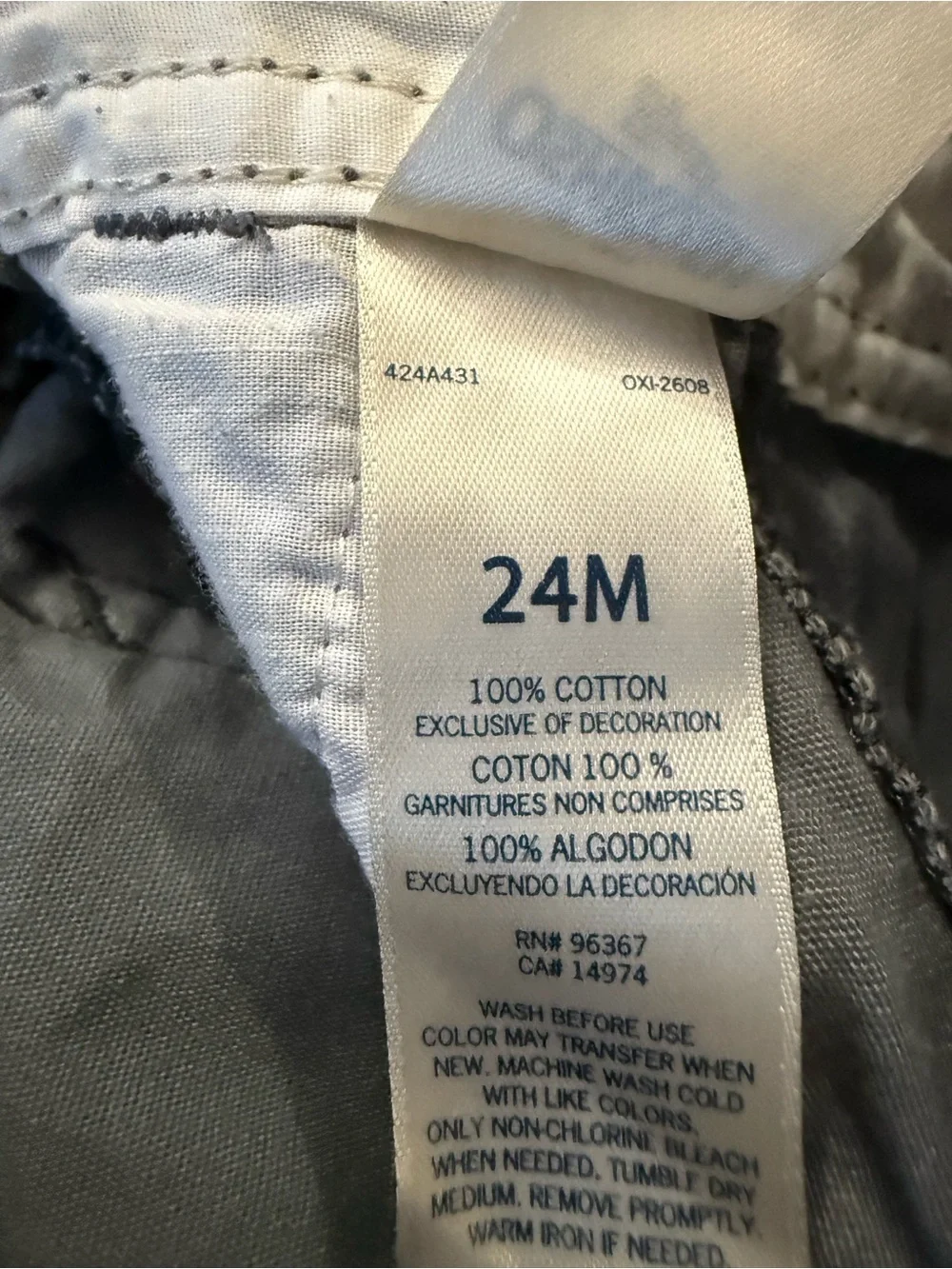 OshKosh B’gosh 24M Gray Utility Overalls Baby Carpenter Bib Pants